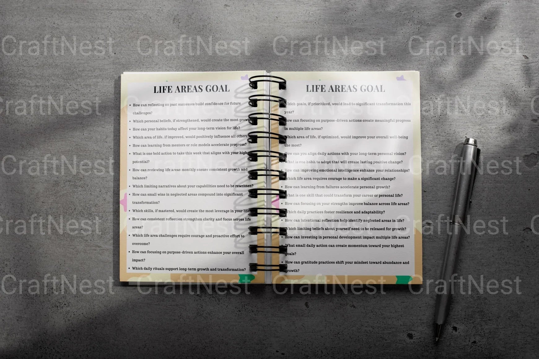 Goal Setting Prompts Book for Personal Growth - CraftNest - Digital Crafting and Art