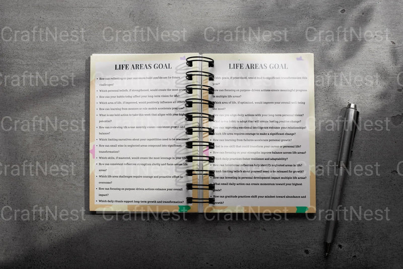 Goal Setting Prompts Book for Personal Growth - CraftNest - Digital Crafting and Art