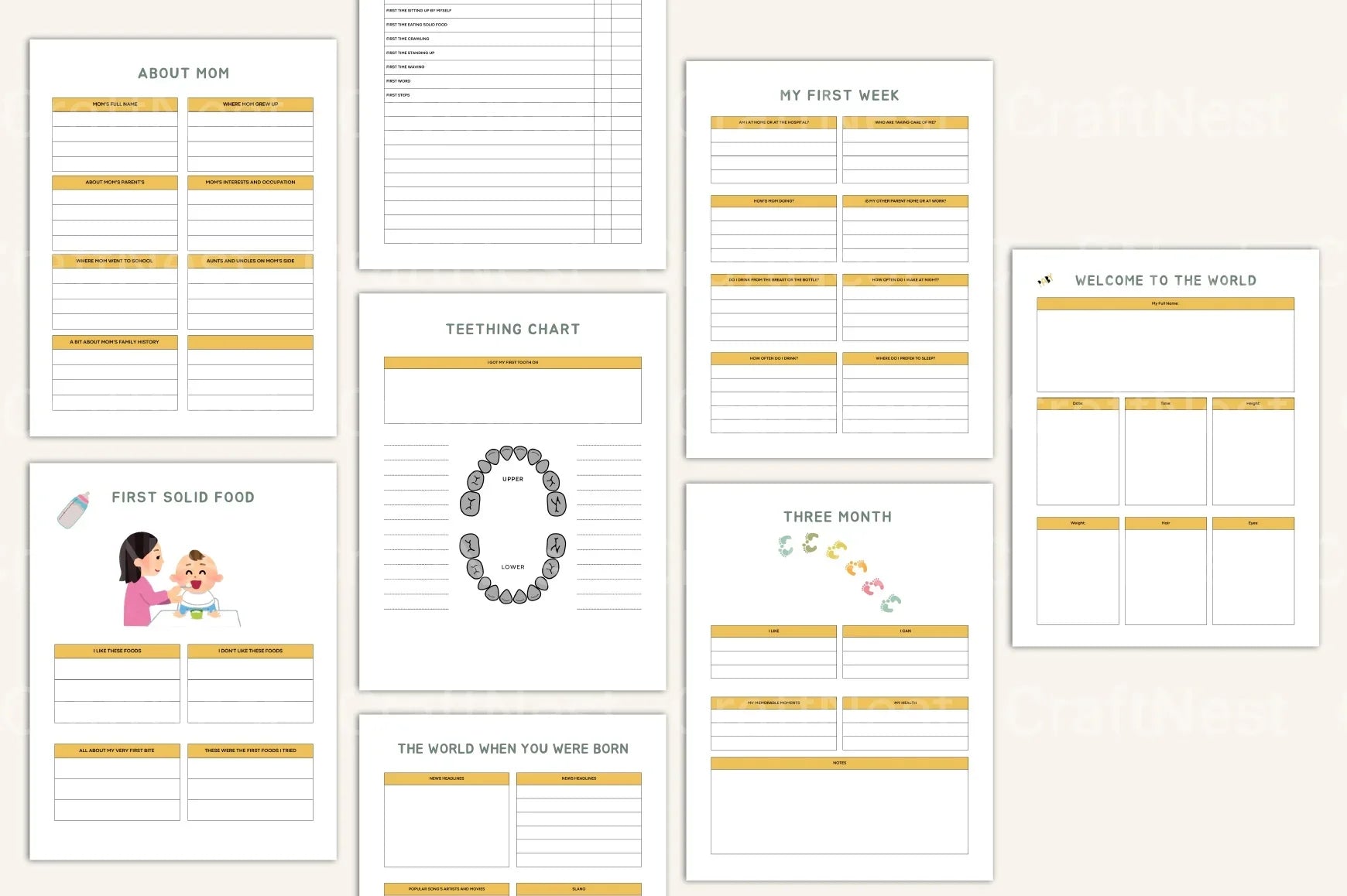 Baby Milestone Tracker - CraftNest - Digital Crafting and Art