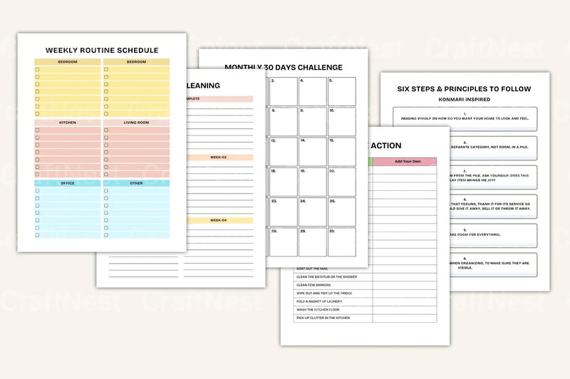 Decluttering Organizer Planner - CraftNest - Digital Crafting and Art