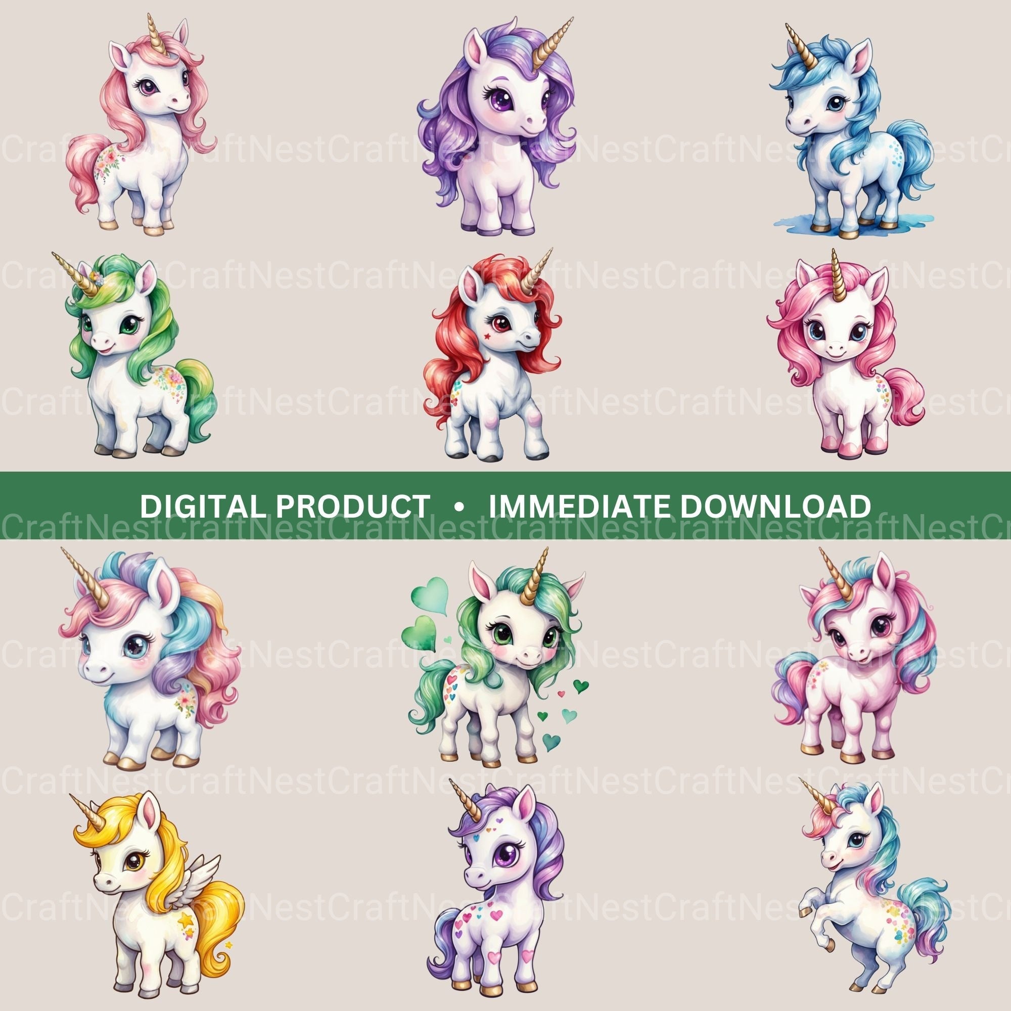 Unicorns Clipart Bundle