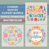 Flower Quotes Clipart Bundle