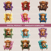 Highland Cow Drinking Coffee Clipart Bundle