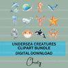 Undersea Creatures Clipart Bundle