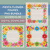 Fiesta Flower Frames Clipart Bundle