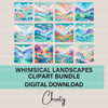 Whimsical Landscapes Clipart Bundle