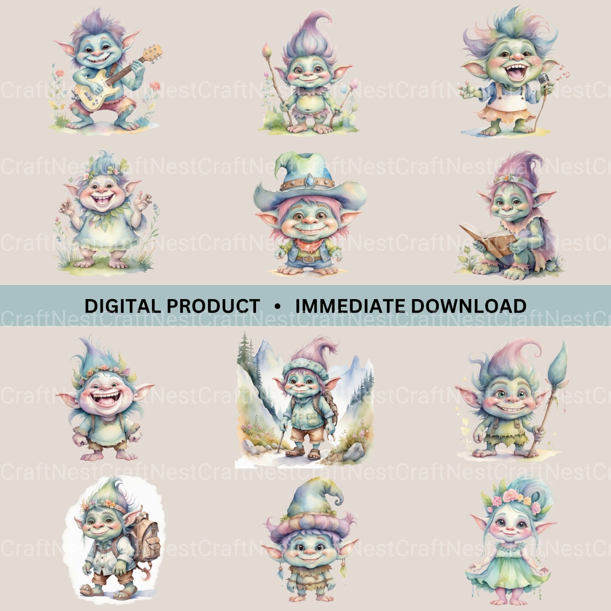 Trolls Clipart Bundle