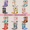 Lady Cowboy Boots Clipart Bundle