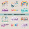 Believe Word Clipart Bundle