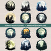 Forest Moon Clipart Bundle