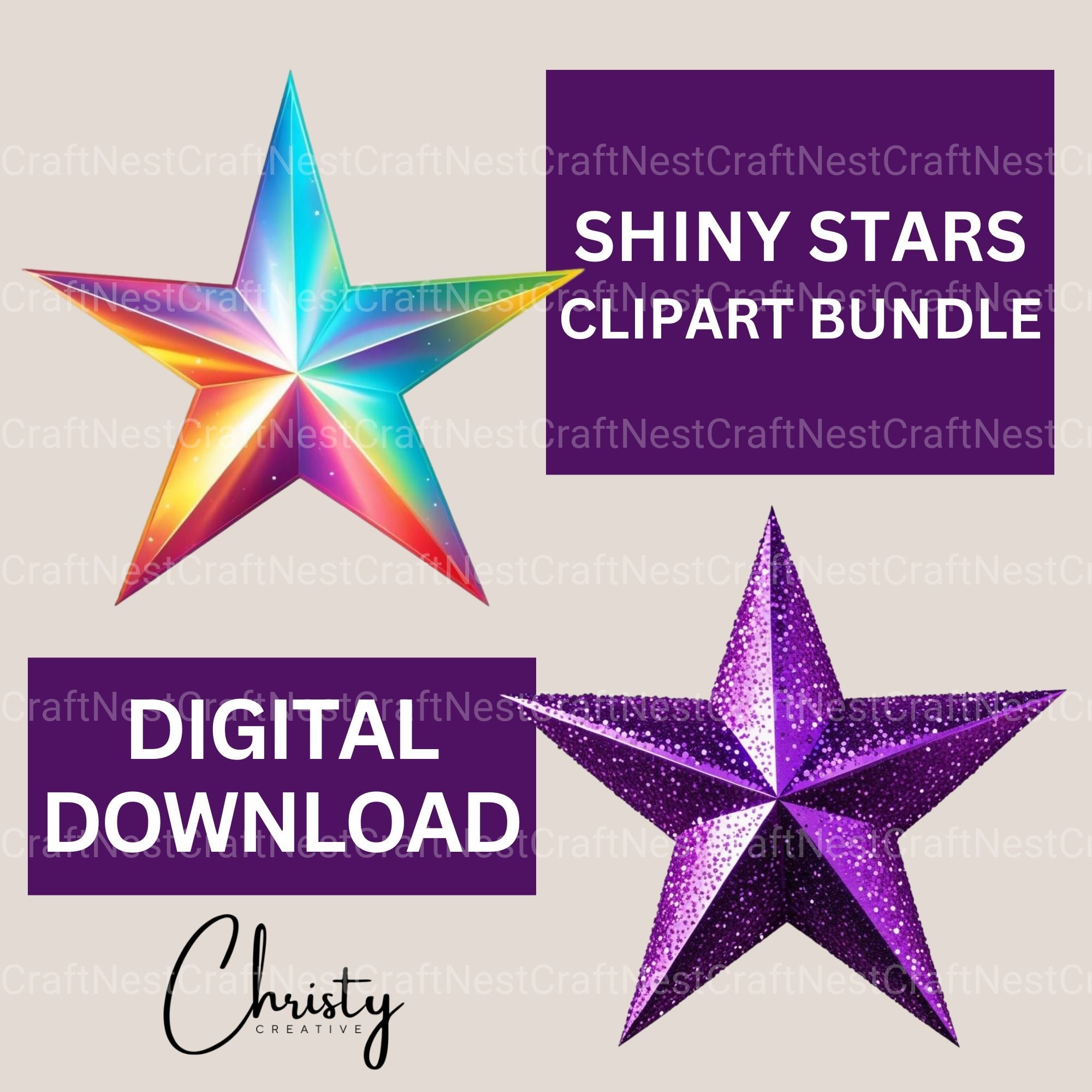 Shiny Stars Clipart Bundle