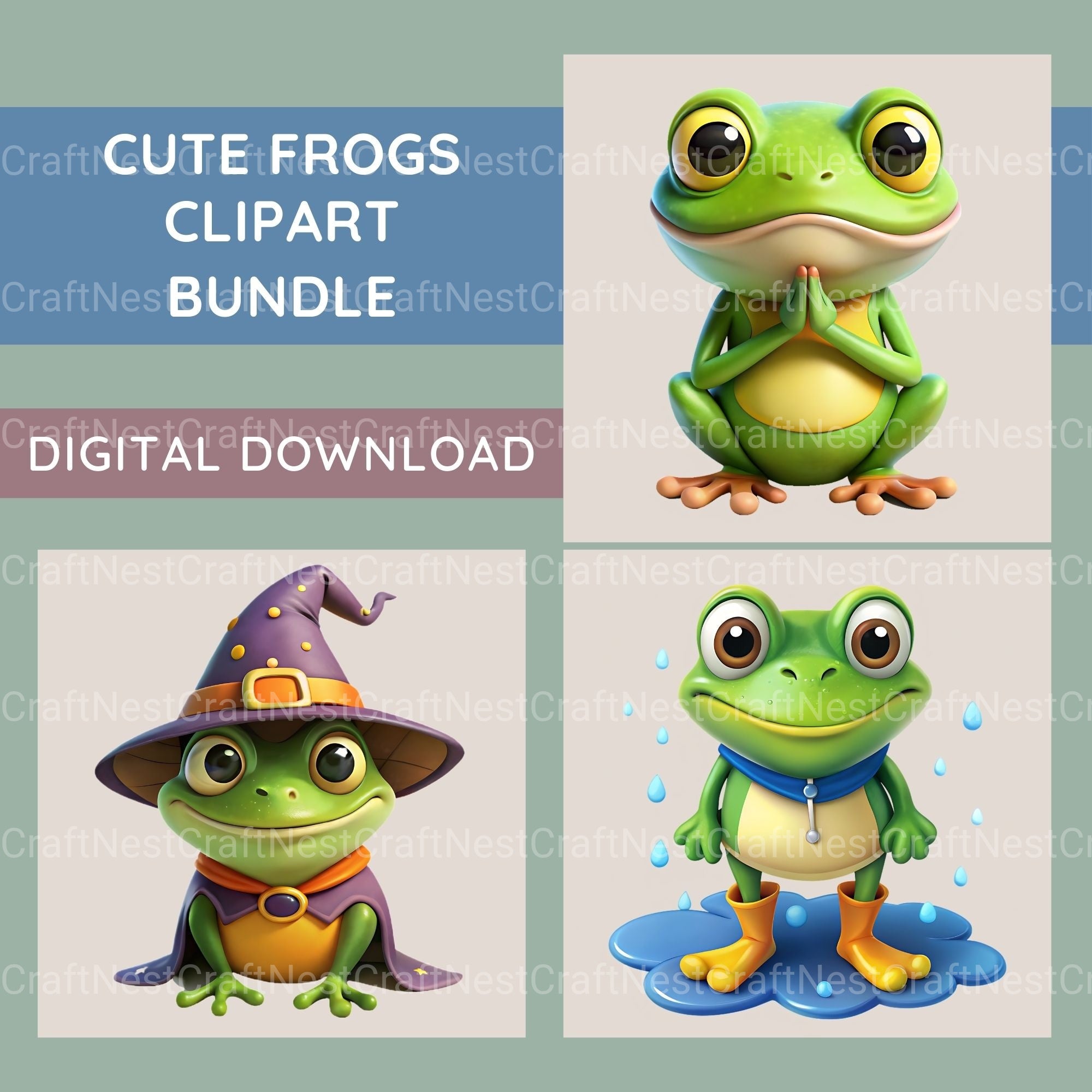 Frogs Clipart Bundle 2