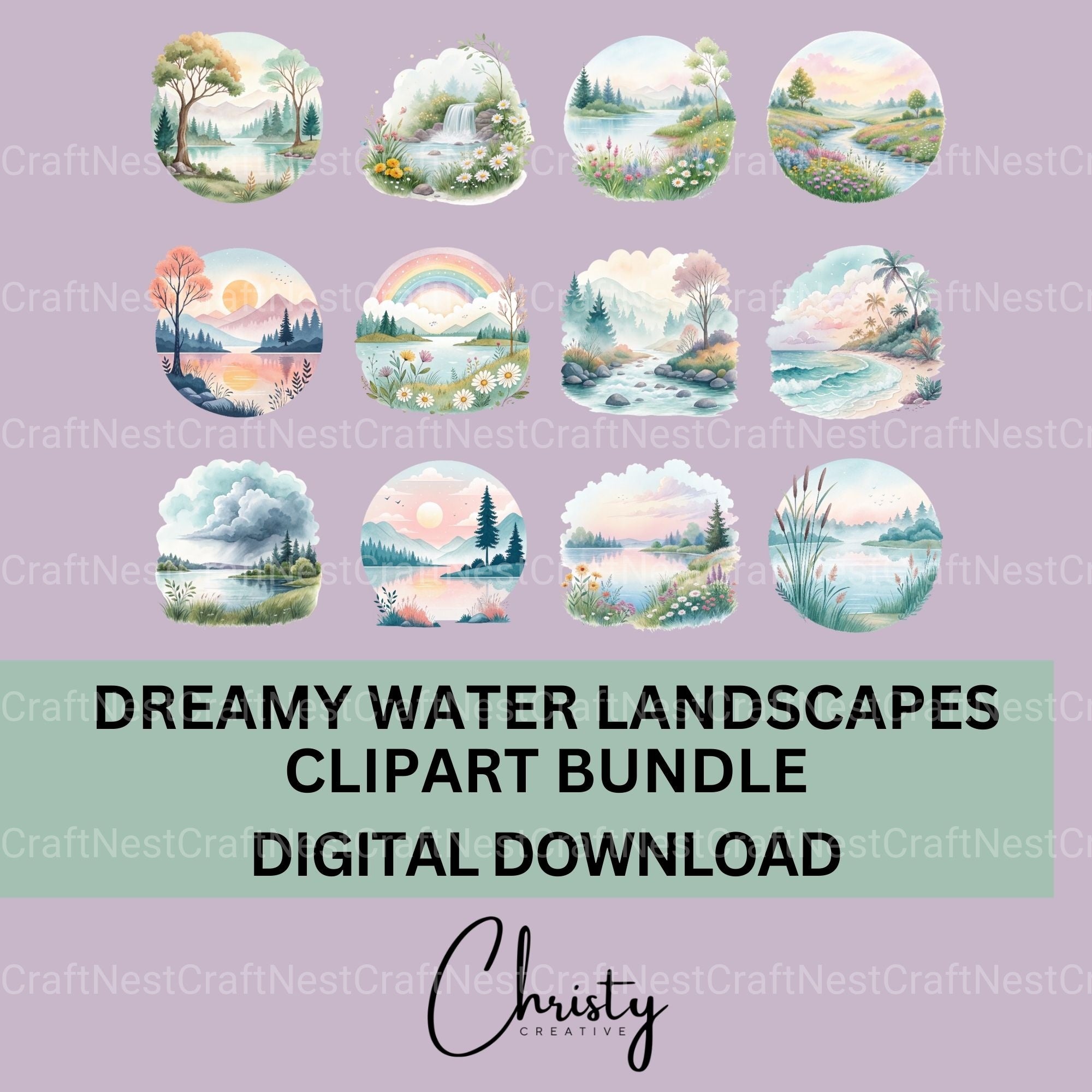 Dreamy Landscapes Clipart Bundle