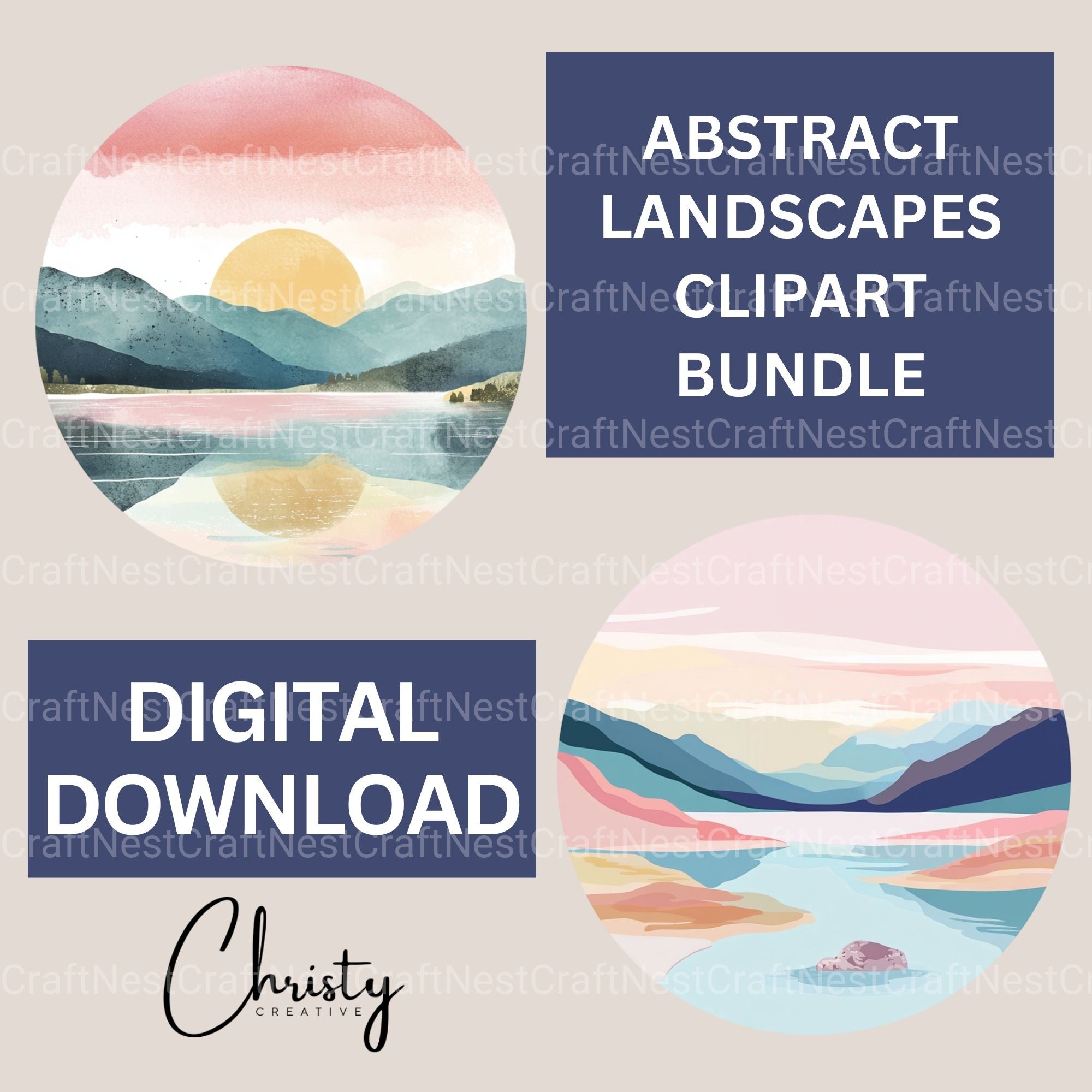 Landscape Abstract Clipart Bundle
