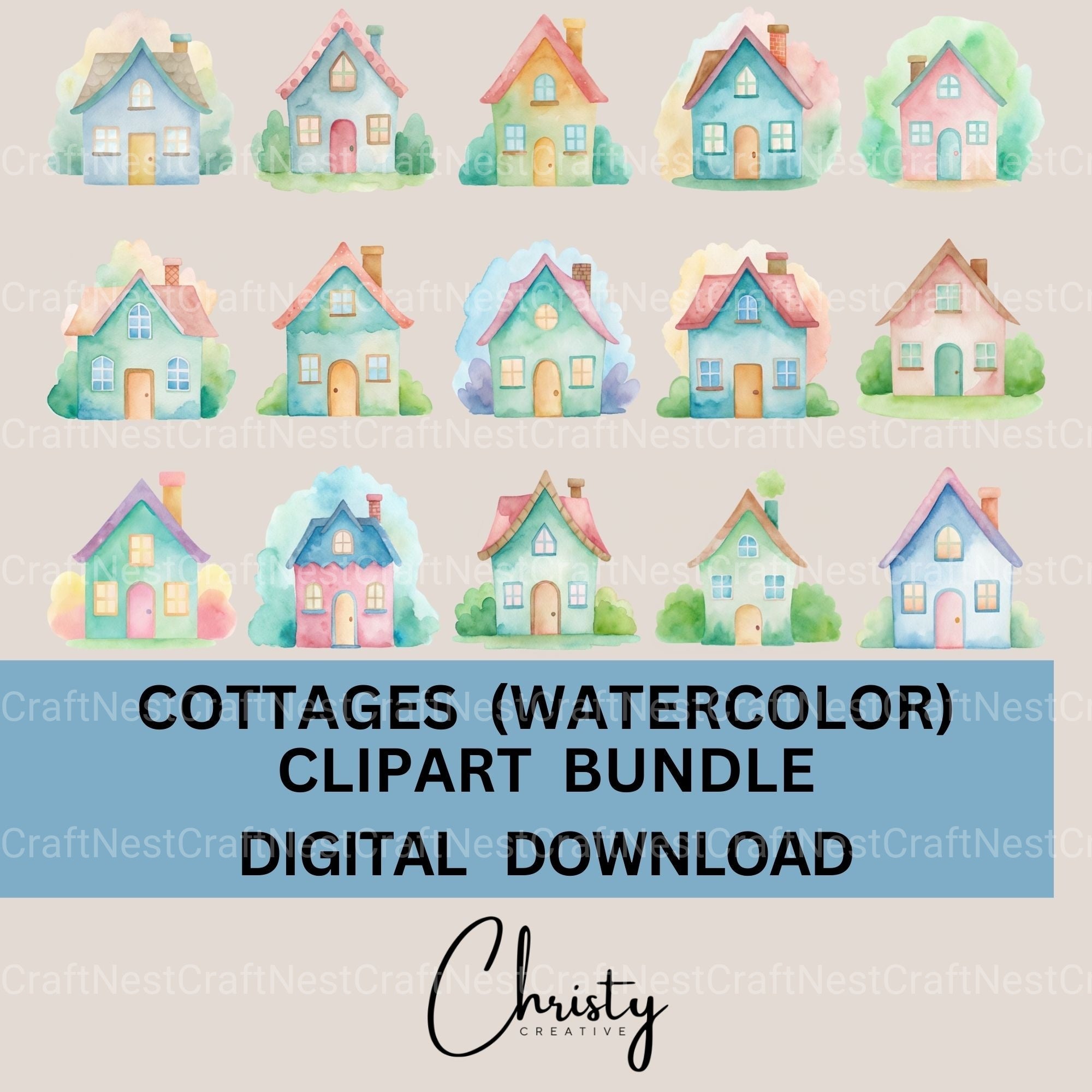 Cottages Clipart Bundle
