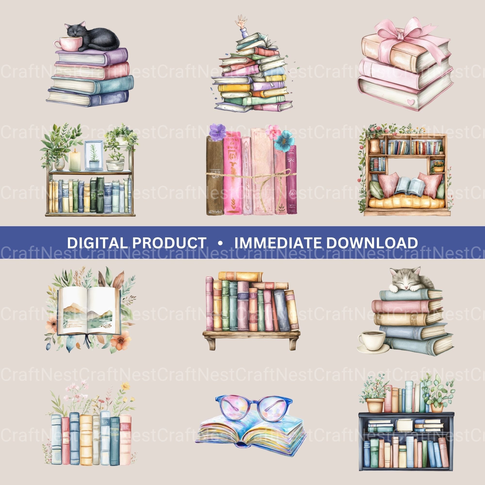 Books Updated Clipart Bundle