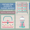Vintage Pink Clipart Bundle