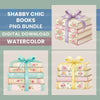 Floral Books Ribbons Clipart Bundle