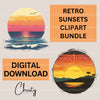 Retro Sunsets 2 Clipart Bundle 1