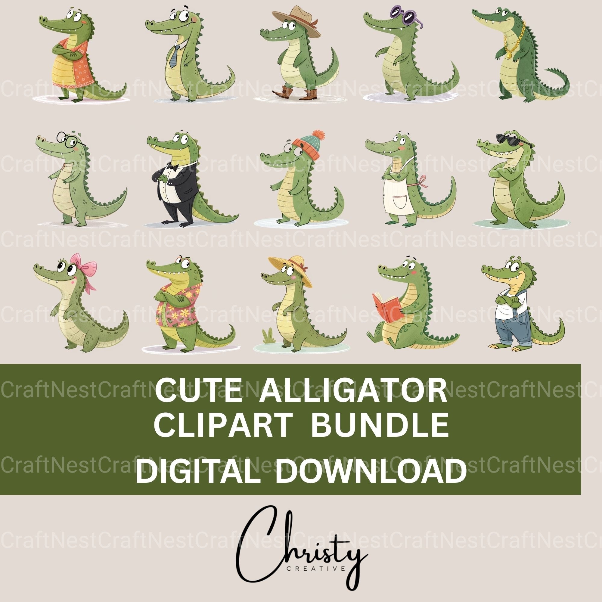 Alligator Clipart Bundle