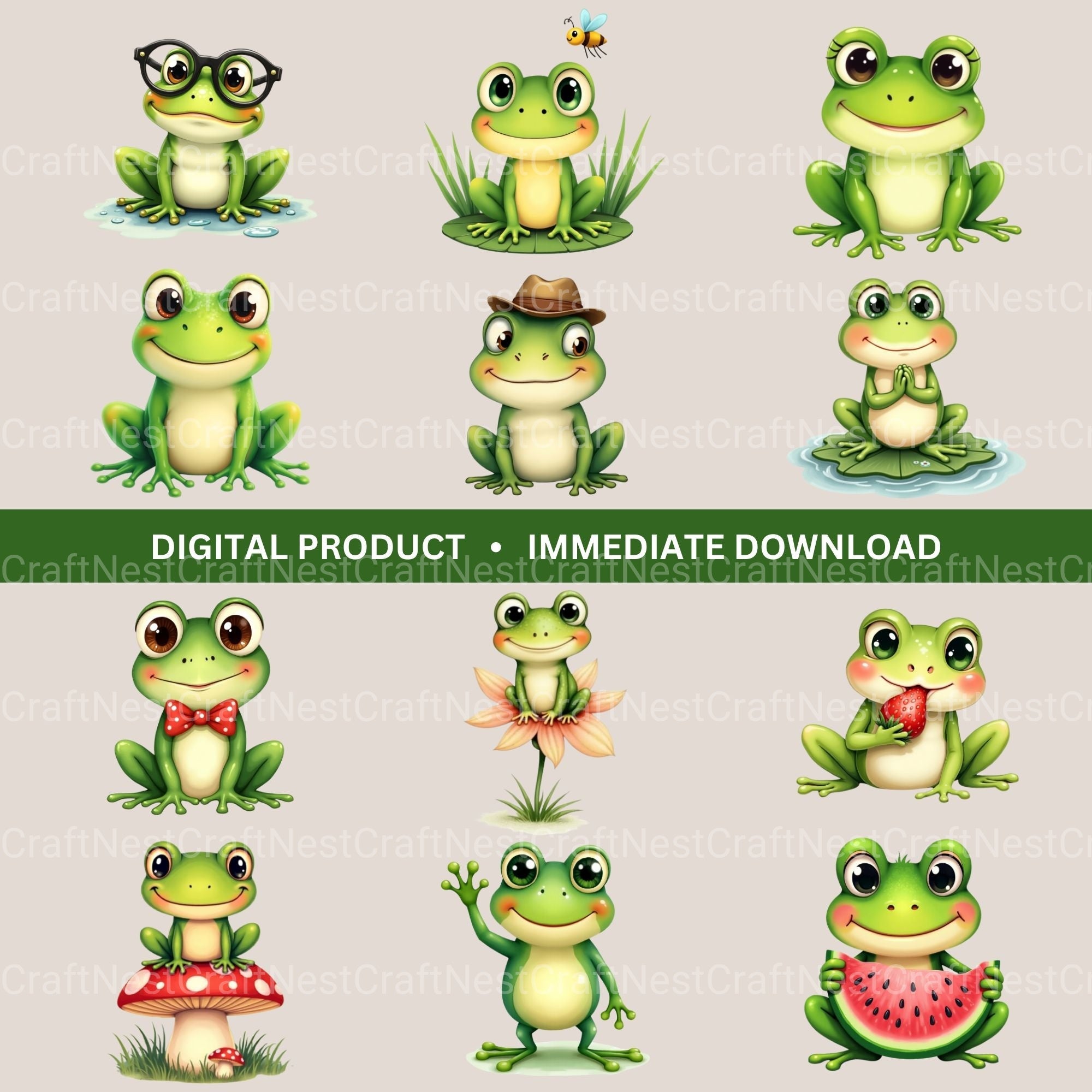 Frogs Updated Clipart Bundle