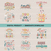 Positive Affirmations Girl Power Clipart Bundle