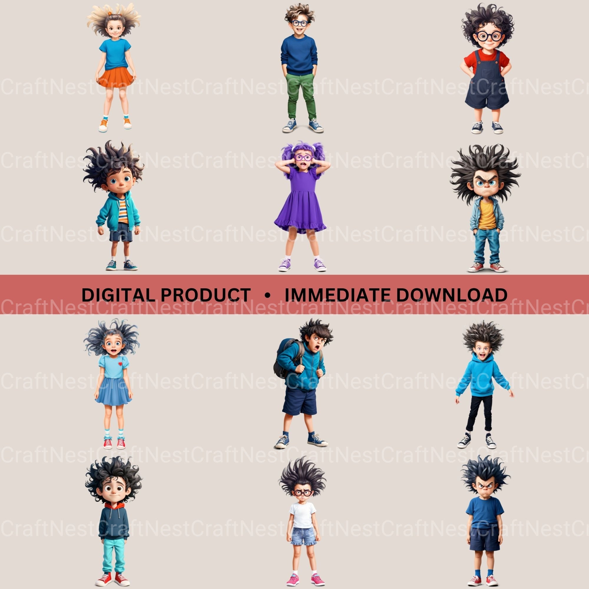 Quirky Kids Clipart Bundle