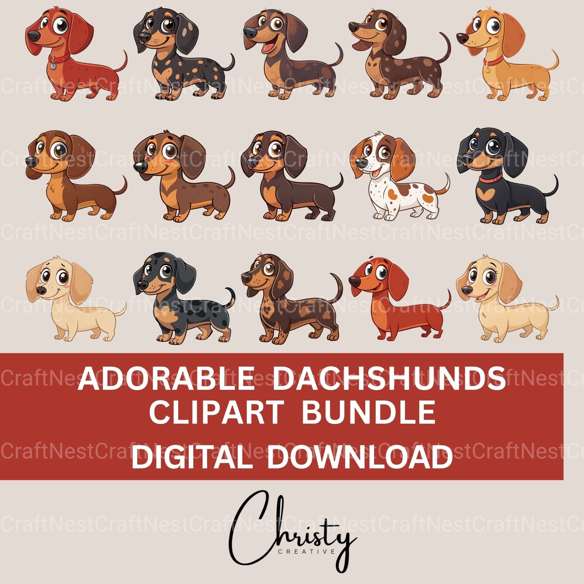 Dachshunds Clipart Bundle