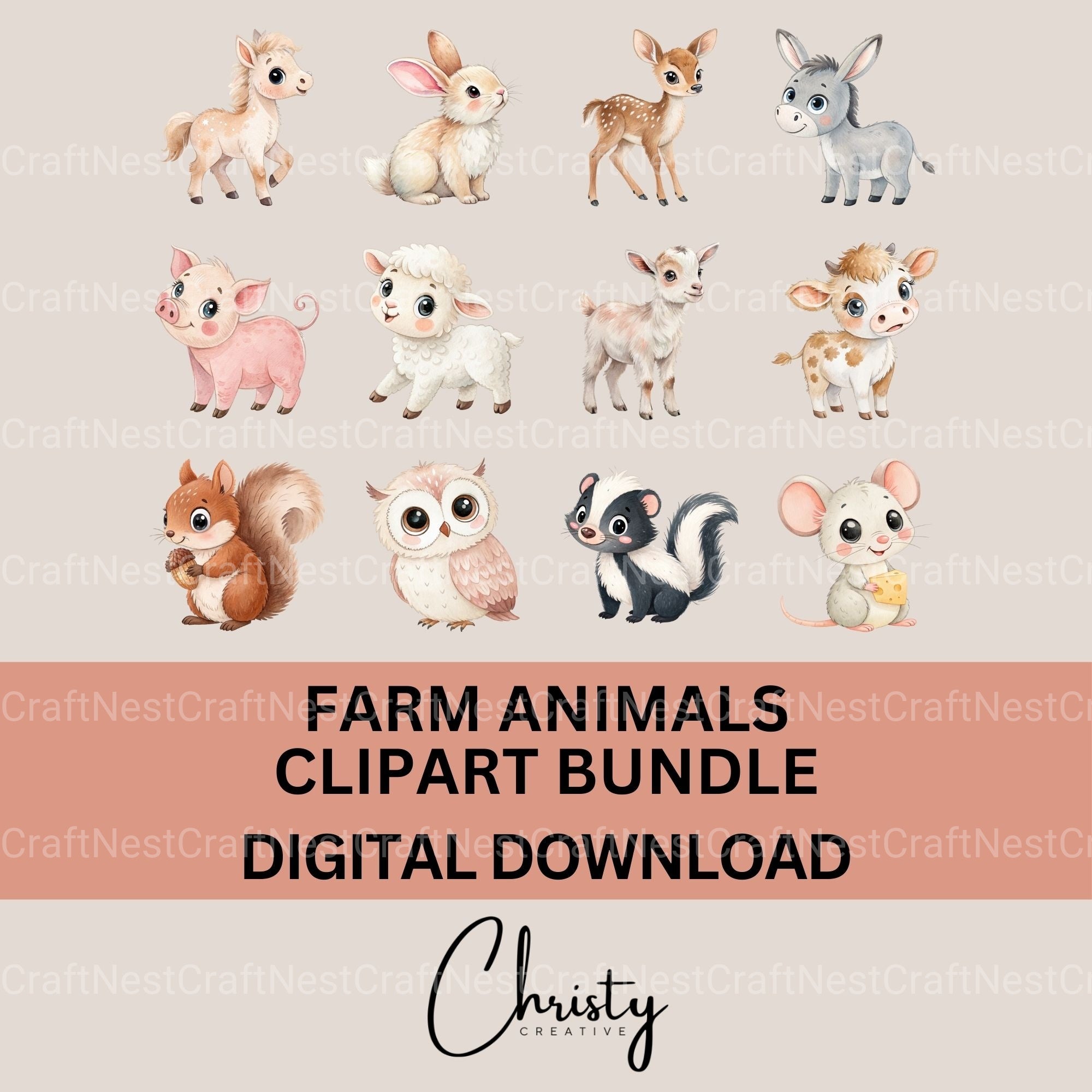 Farm Animals Clipart Bundle