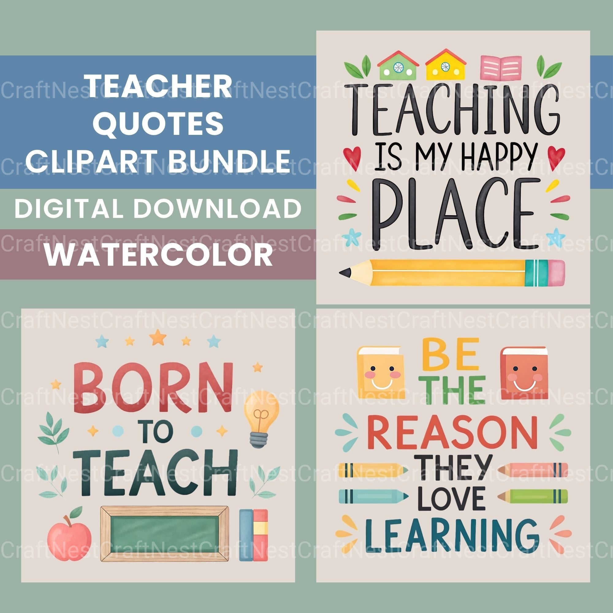 Teacher Quotes Clipart Bundle