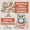 Books And Owls Clipart Bundle