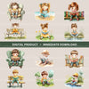 Children Reading Clipart Bundle