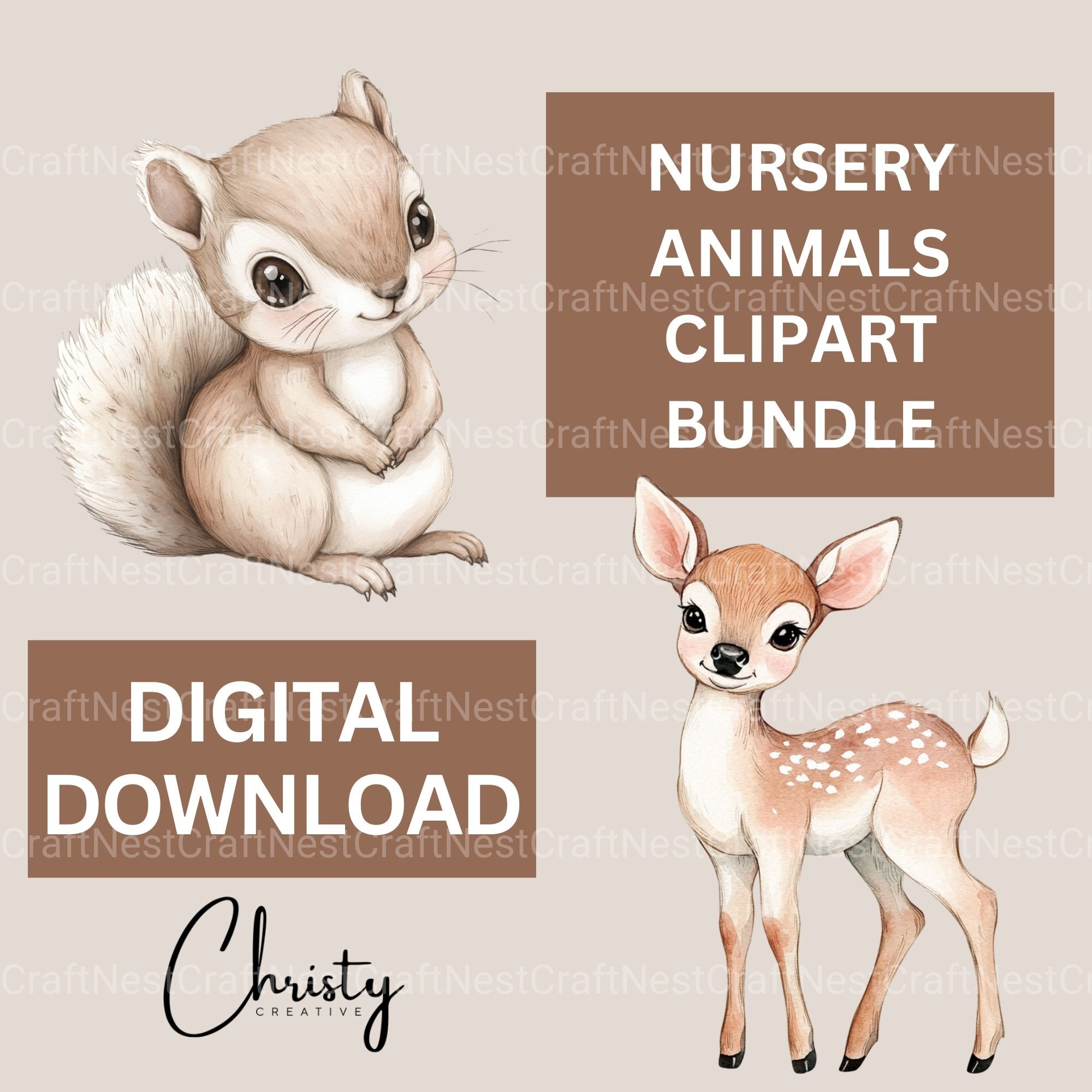 Nursery Animals Clipart Bundle 3