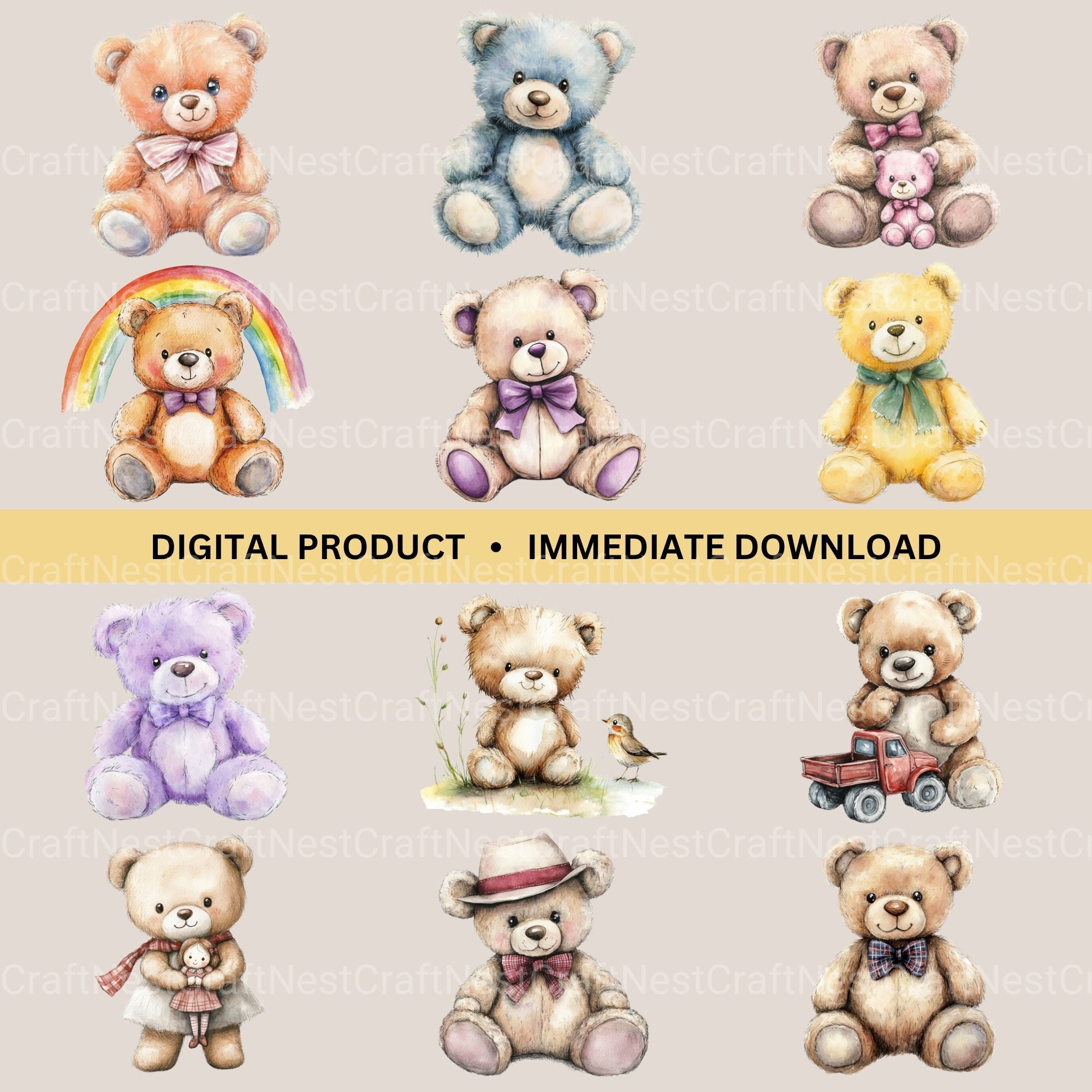Teddy Bear Clipart Bundle