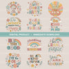 Retro Positive Words 2 Clipart Bundle