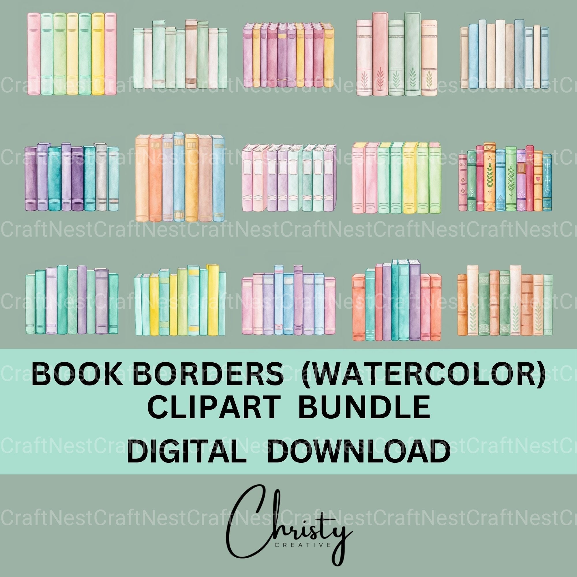 Book Borders Clipart Bundle