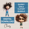 Quirky Girls Clipart Bundle 3