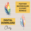 Feather Boho Clipart Bundle