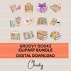 Groovy Books Clipart Bundle 1