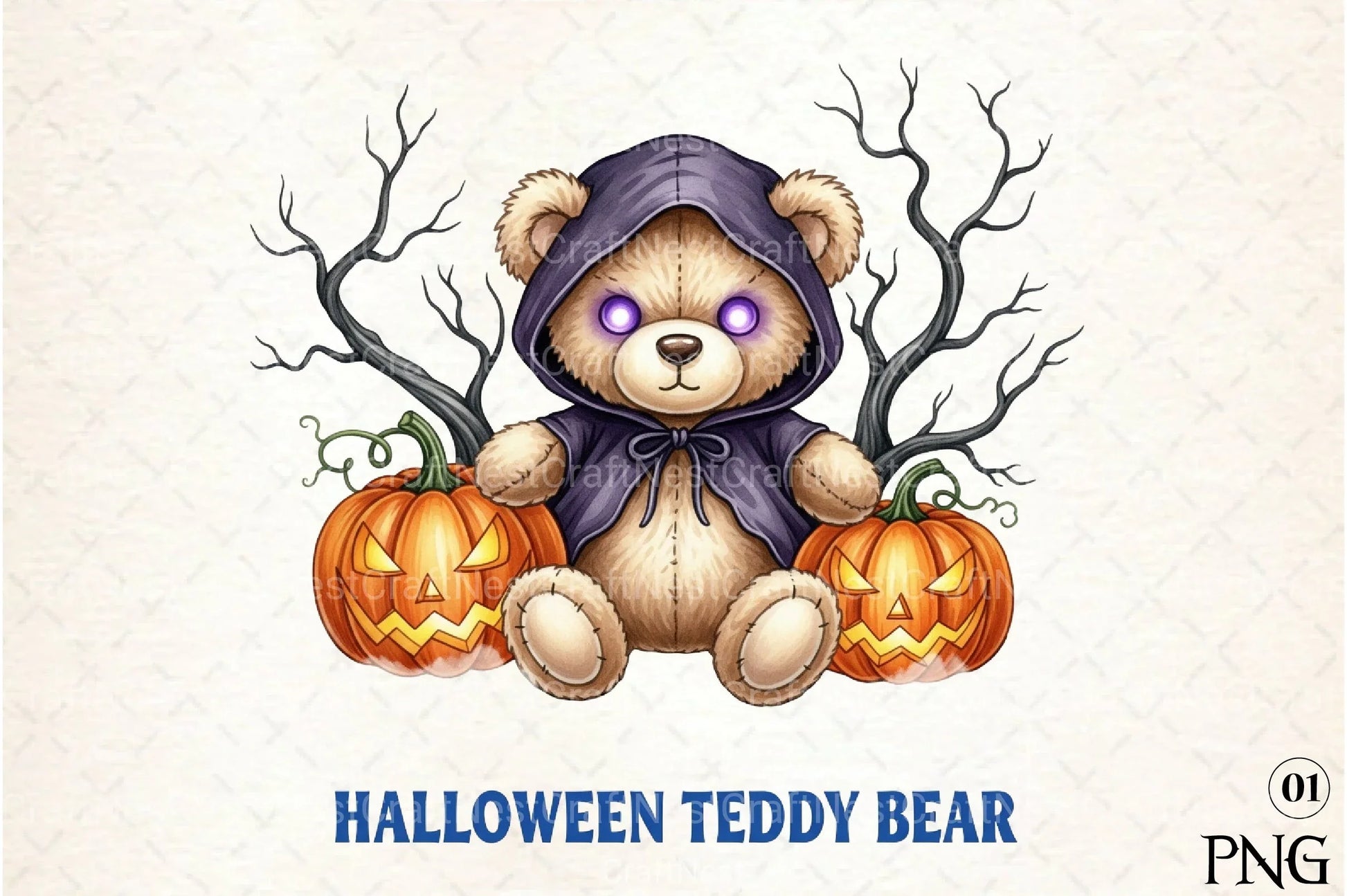 Halloween Teddy Bear Clipart Bundle 4 - CraftNest - Digital Crafting and Art