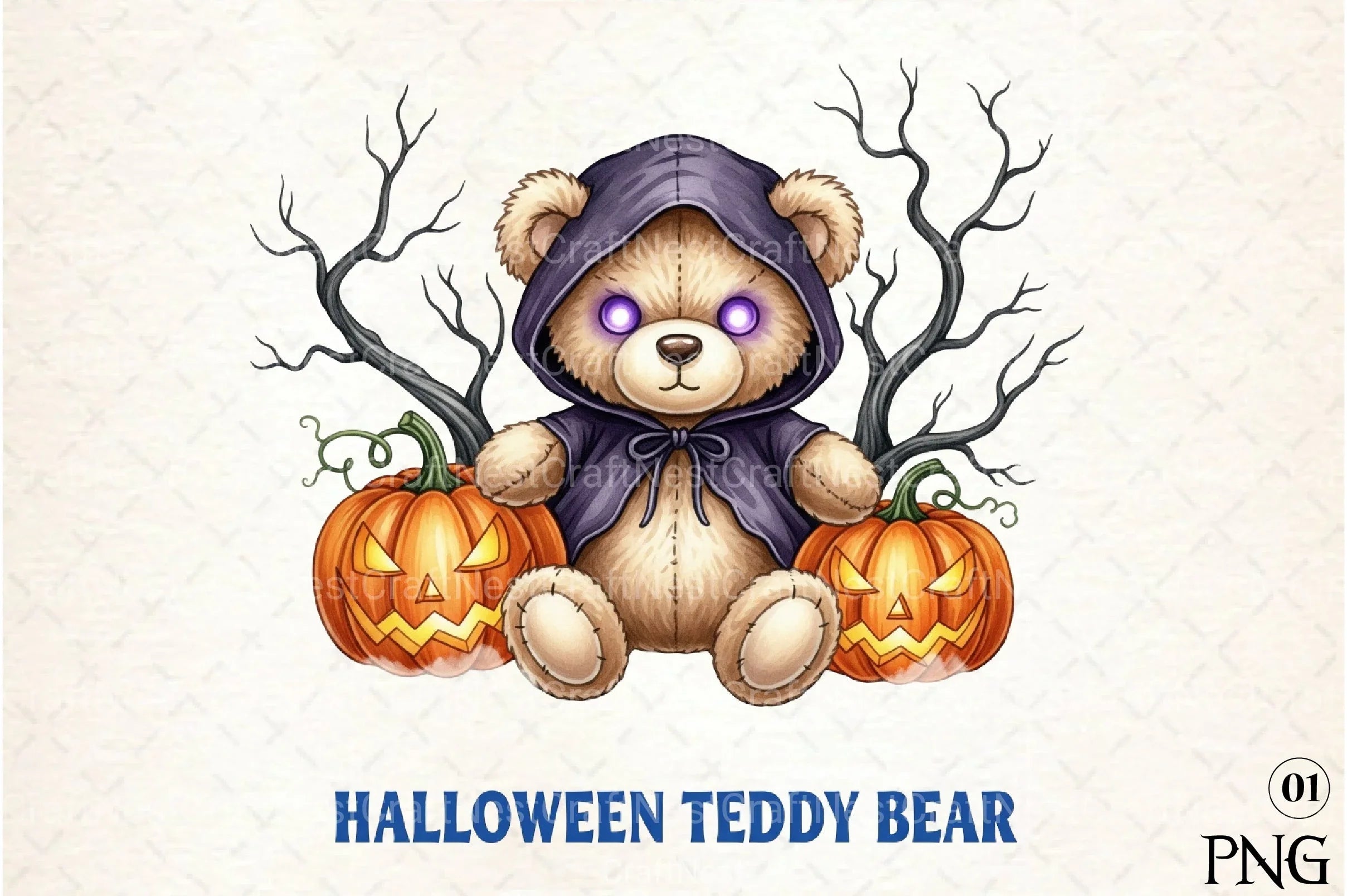 Halloween Teddy Bear Clipart Bundle 4 - CraftNest - Digital Crafting and Art
