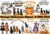 Vintage Halloween Clipart Bundle