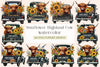 Sunflower Highland Cow Clipart Bundle