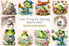 Cute Frog Spring Clipart Bundle