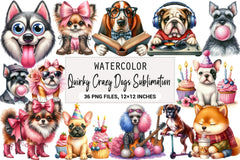 Quirky Crazy Dogs Clipart Bundle - CraftNest - Digital Crafting and Art