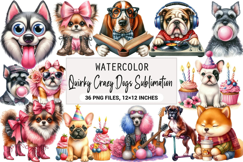 Quirky Crazy Dogs Clipart Bundle - CraftNest - Digital Crafting and Art