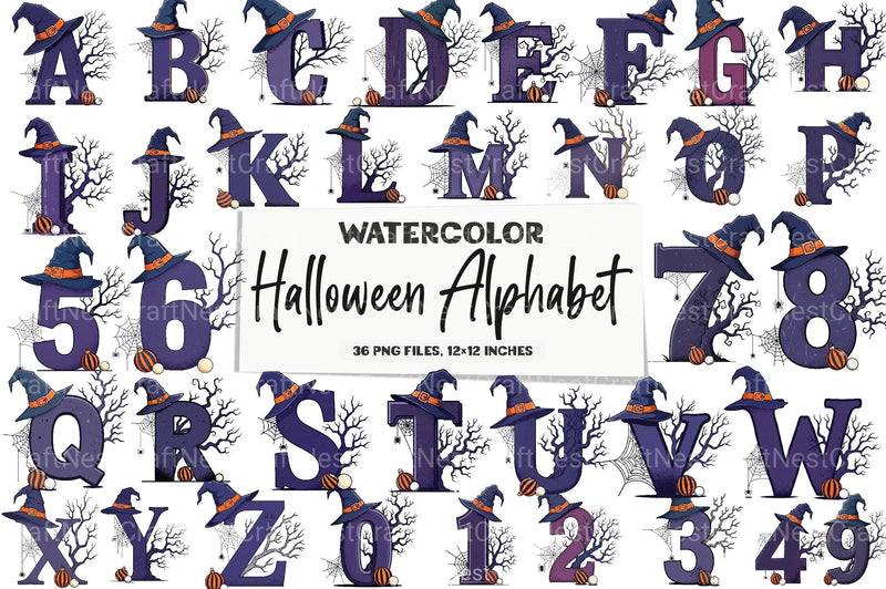 Halloween Alphabet Clipart Bundle 18 - CraftNest - Digital Crafting and Art
