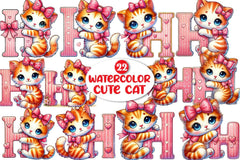 Cute Cat Clipart Bundle 1 - CraftNest - Digital Crafting and Art