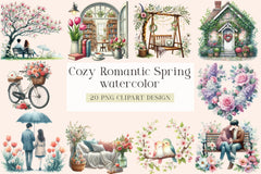 Cozy Romantic Spring Clipart Bundle - CraftNest - Digital Crafting and Art