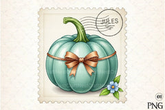 Pumpkin Postage Stamp Clipart Bundle 3 - CraftNest - Digital Crafting and Art